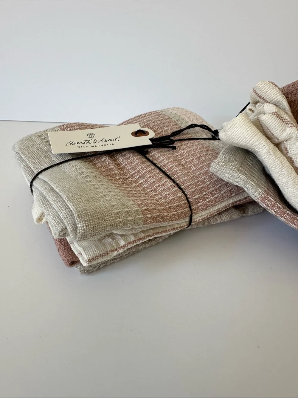 NWT Hearth & Hand with Magnolia Waffle Dishcloths multi-toned